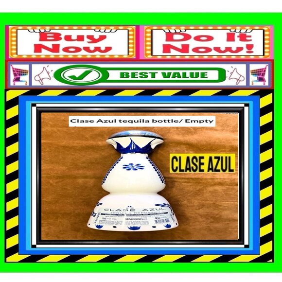 📢 CLASE AZUL Tequila ➕🆒 EMPTY BOTTLE Painted Reuseable DISPLAY 💸BUY NOW‼️🟢 - Picture 8 of 16